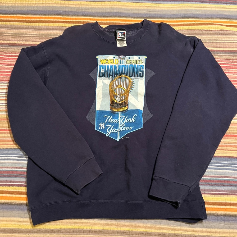 1999 World‎ Series Champions New York Yankees Pro Player Navy Sweatshirt Mens XL